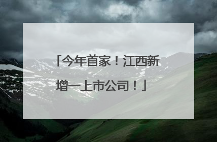 今年首家！江西新增一上市公司！