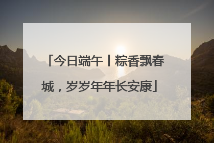 今日端午丨粽香飘春城，岁岁年年长安康