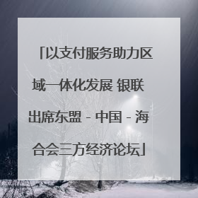 以支付服务助力区域一体化发展 银联出席东盟－中国－海合会三方经济论坛