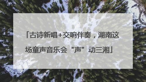 古诗新唱+交响伴奏，湖南这场童声音乐会“声”动三湘