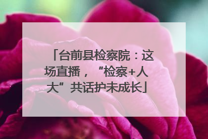 台前县检察院：这场直播，“检察+人大”共话护未成长