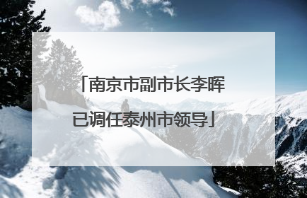 南京市副市长李晖已调任泰州市领导