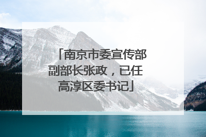 南京市委宣传部副部长张政，已任高淳区委书记