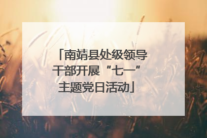 南靖县处级领导干部开展“七一”主题党日活动