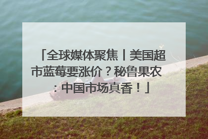 全球媒体聚焦丨美国超市蓝莓要涨价？秘鲁果农：中国市场真香！