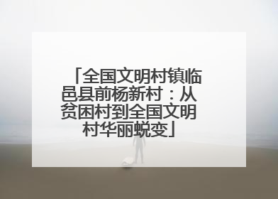 全国文明村镇临邑县前杨新村：从贫困村到全国文明村华丽蜕变