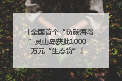 全国首个“负碳海岛”灵山岛获批1000万元“生态贷”