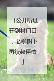 公开听证开到村门口，老柳树下再续叔侄情