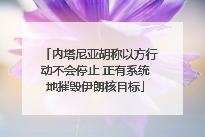 内塔尼亚胡称以方行动不会停止 正有系统地摧毁伊朗核目标