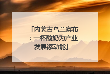 内蒙古乌兰察布：一杯酸奶为产业发展添动能