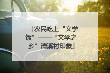 农民吃上“文学饭”——“文学之乡”清溪村印象