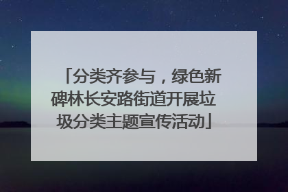 分类齐参与，绿色新碑林长安路街道开展垃圾分类主题宣传活动