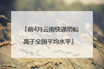 前4月云南快递增幅高于全国平均水平