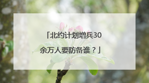 北约计划增兵30余万人要防备谁？
