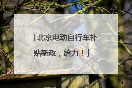 北京电动自行车补贴新政，给力！