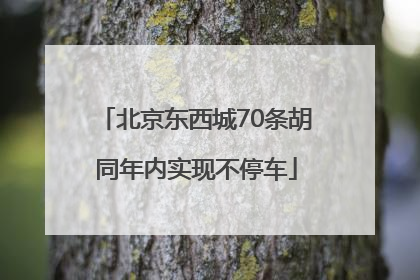 北京东西城70条胡同年内实现不停车