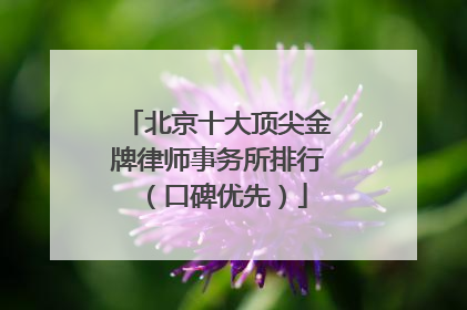 北京十大顶尖金牌律师事务所排行（口碑优先）