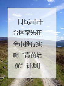 北京市丰台区率先在全市推行实施“青苗培优”计划