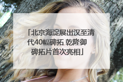 北京海淀展出汉至清代40幅碑拓 乾隆御碑拓片首次亮相