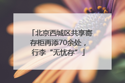 北京西城区共享寄存柜再添70余处，行李“无忧存”