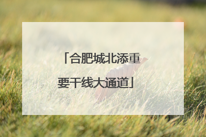 合肥城北添重要干线大通道