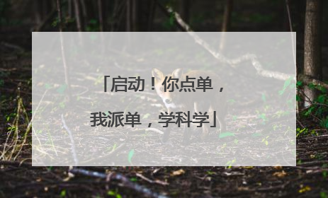 启动！你点单，我派单，学科学