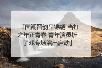 国潮晋韵呈锦绣 当打之年正青春 青年演员折子戏专场演出启动