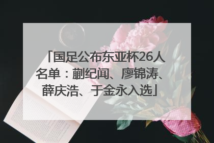 国足公布东亚杯26人名单：蒯纪闻、廖锦涛、薛庆浩、于金永入选