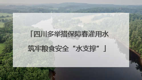 四川多举措保障春灌用水 筑牢粮食安全“水支撑”