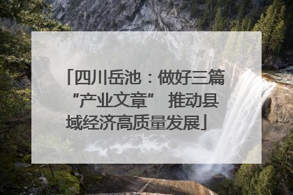 四川岳池：做好三篇“产业文章” 推动县域经济高质量发展
