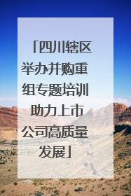 四川辖区举办并购重组专题培训 助力上市公司高质量发展