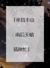 孝昌丰山：雨后天晴插秧忙