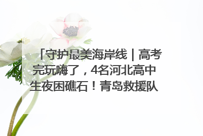 守护最美海岸线｜高考完玩嗨了，4名河北高中生夜困礁石！青岛救援队火速出动救上岸