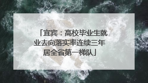 宜宾：高校毕业生就业去向落实率连续三年居全省第一梯队