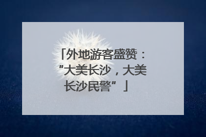 外地游客盛赞：“大美长沙，大美长沙民警”