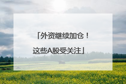 外资继续加仓！这些A股受关注