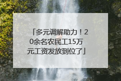 多元调解助力！20余名农民工15万元工资发放到位了