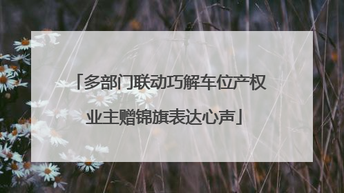 多部门联动巧解车位产权 业主赠锦旗表达心声