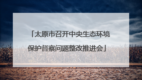 太原市召开中央生态环境保护督察问题整改推进会