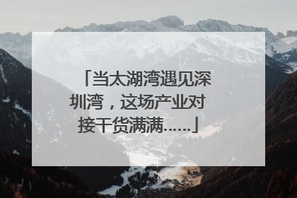 当太湖湾遇见深圳湾，这场产业对接干货满满……
