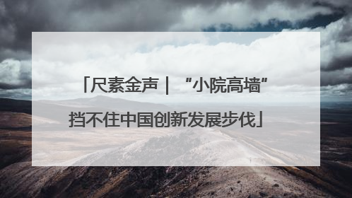 尺素金声｜“小院高墙”挡不住中国创新发展步伐