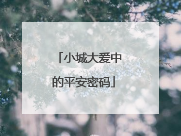 小城大爱中的平安密码