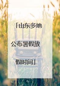 山东多地公布暑假放假时间