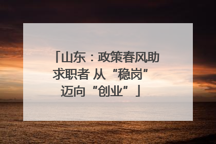山东：政策春风助求职者 从“稳岗”迈向“创业”