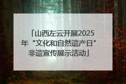 山西左云开展2025年“文化和自然遗产日”非遗宣传展示活动