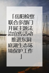 岳阳检察联合多部门开展主题法治宣传活动 推进东洞庭湖生态环境保护工作