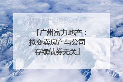 广州富力地产：拟变卖房产与公司存续债券无关