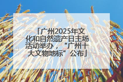 广州2025年文化和自然遗产日主场活动举办，“广州十大文物地标”公布