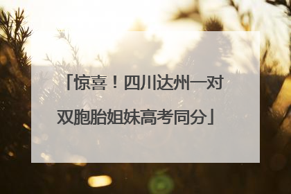 惊喜！四川达州一对双胞胎姐妹高考同分