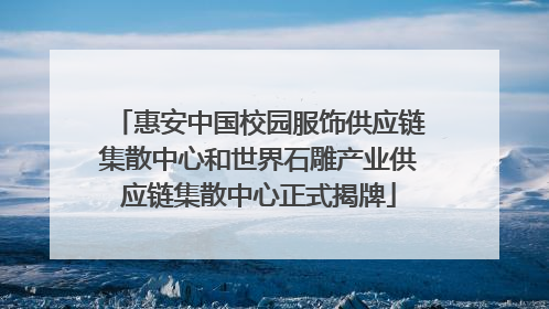 惠安中国校园服饰供应链集散中心和世界石雕产业供应链集散中心正式揭牌
